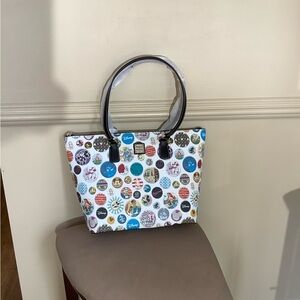 Dooney & Bourke White Multicolor Disney Circle Print Tote